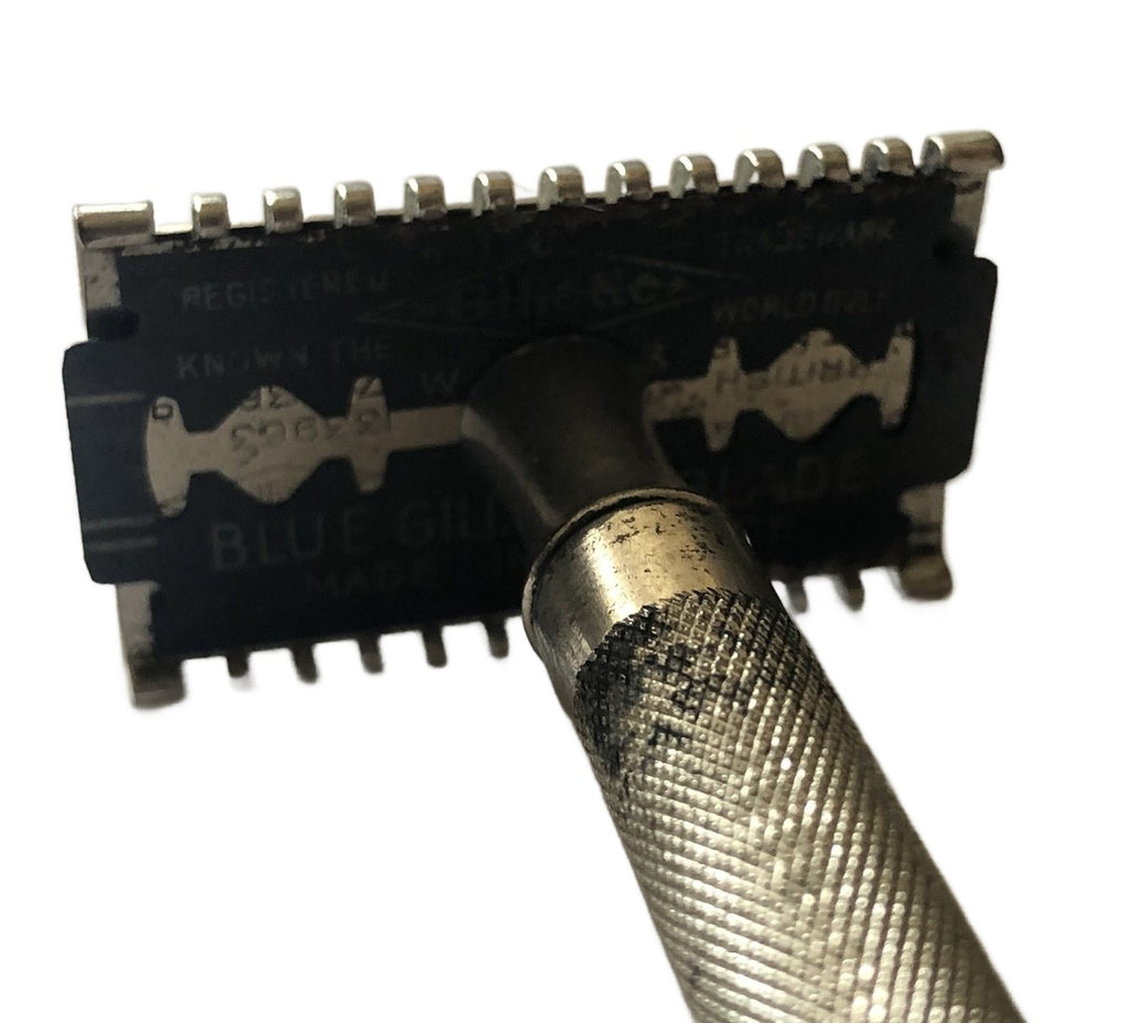 Gillette scheerkrabber in opbergdoosje 30er jaren