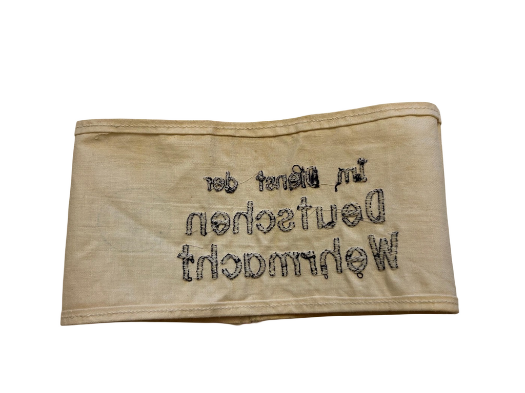 German 'Im Dienst der Deutschen Wehrmacht' sleeve band WW2 marked