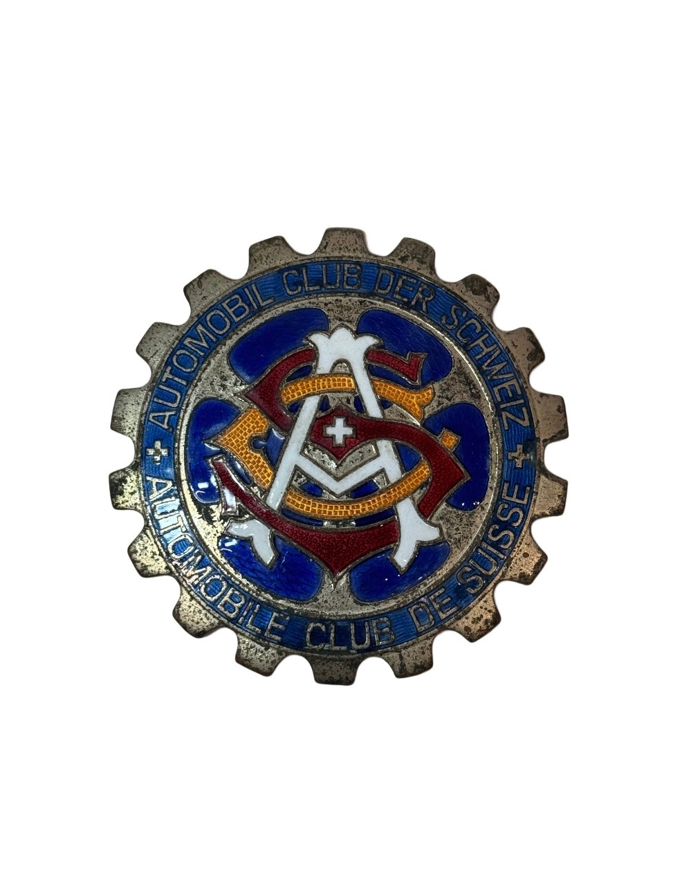 Vintage geëmailleerde “Automobil Club der Schweiz” plaquette