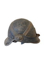Ancien casque de pompier français en métal, vers 1900