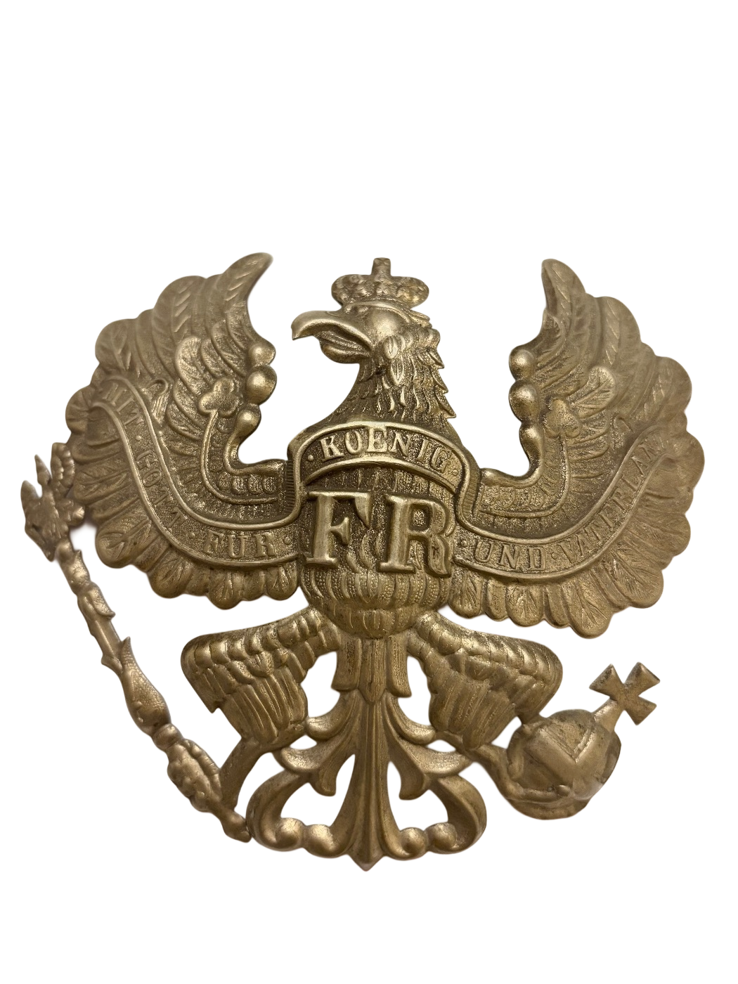 Pruisische manschappen helmplaat zilverkleurig