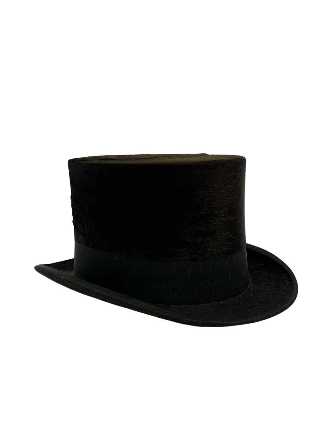 Haut-de-forme antique en soie noire 1900-1920