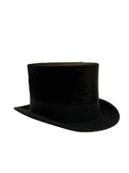 Haut-de-forme antique en soie noire 1900-1920