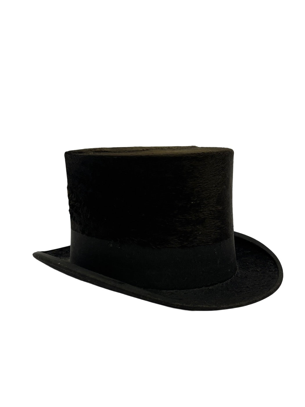 Haut-de-forme antique en soie noire 1900-1920