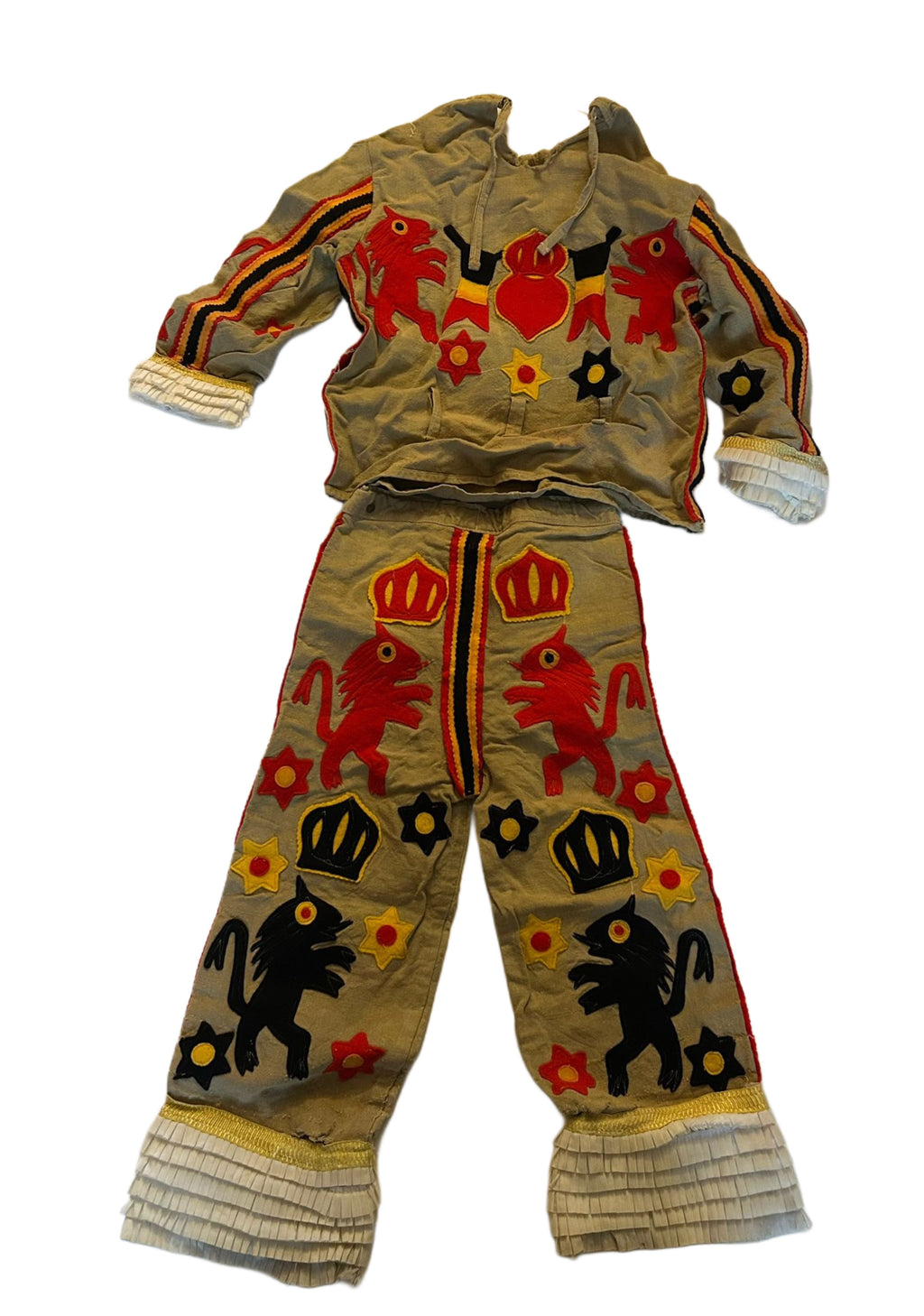 Authentic antique children's costume Carnaval de Binche