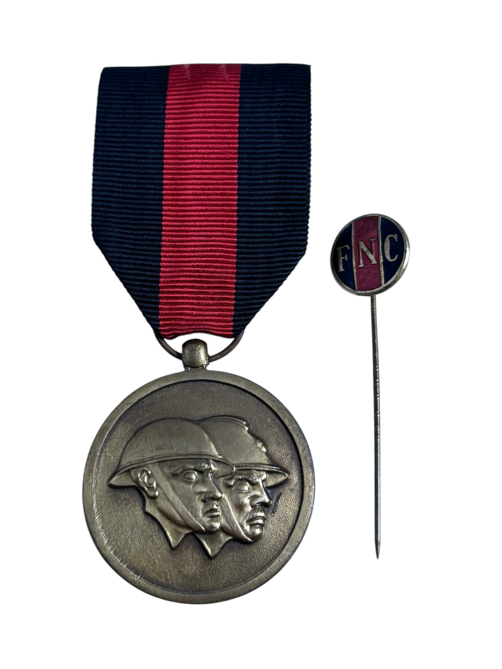 Belgische oud-strijdersmedaille met speld F.N.C.