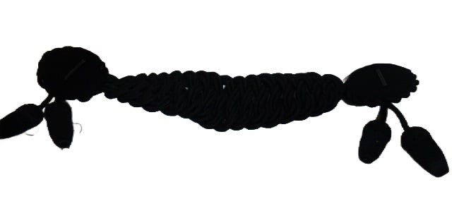 Zwart koord voor op de borst van de rouwmantel