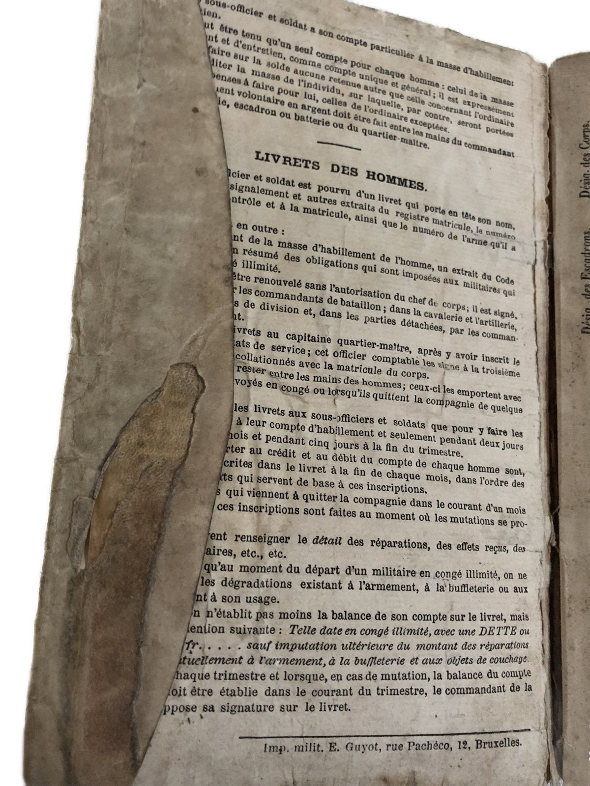 Livret Cavalerie 1886