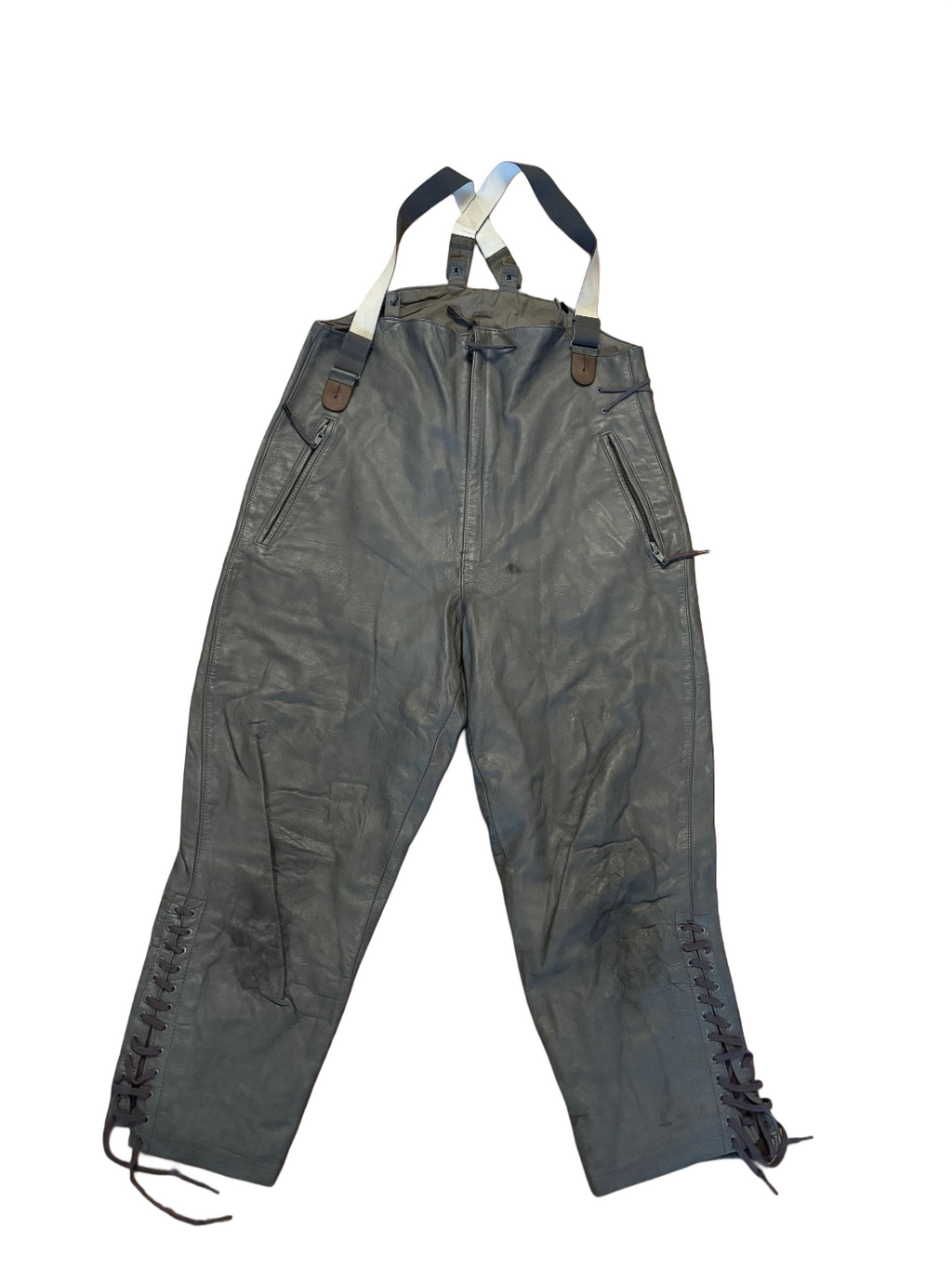 Bundeswehr Air Force leather motorcycle trousers / overpants size 54 (XL)