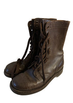 Bruin lederen gevechtslaarzen ,jaren 60
