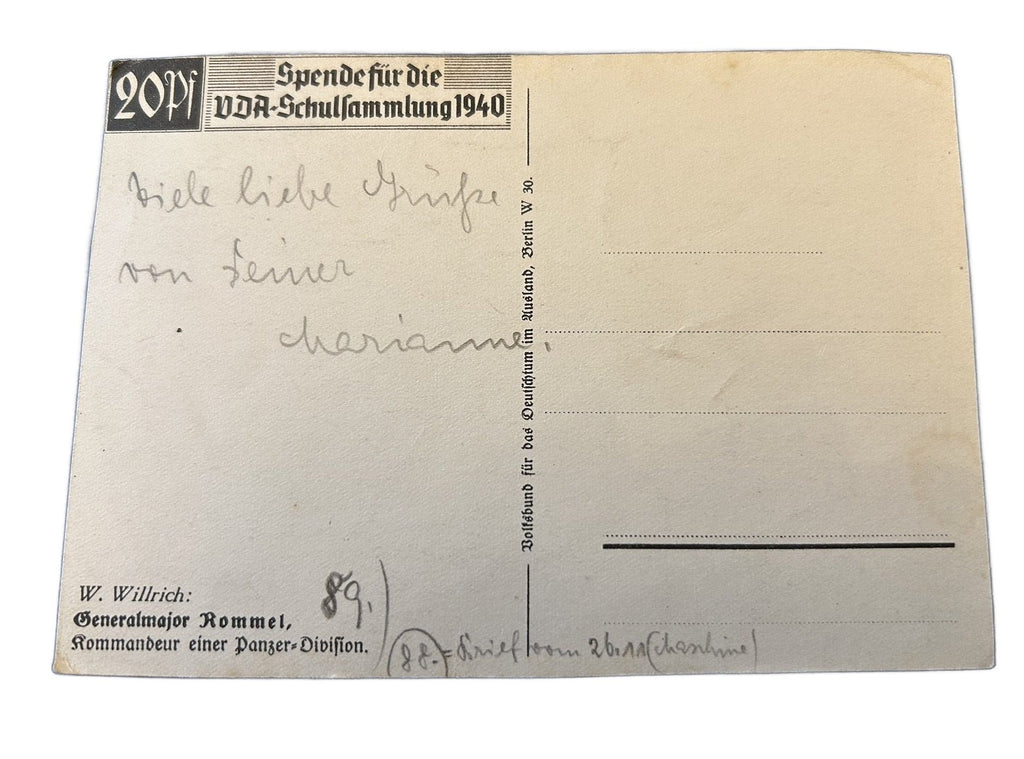 Willrich Ansichtkaart Generalmajor Rommel