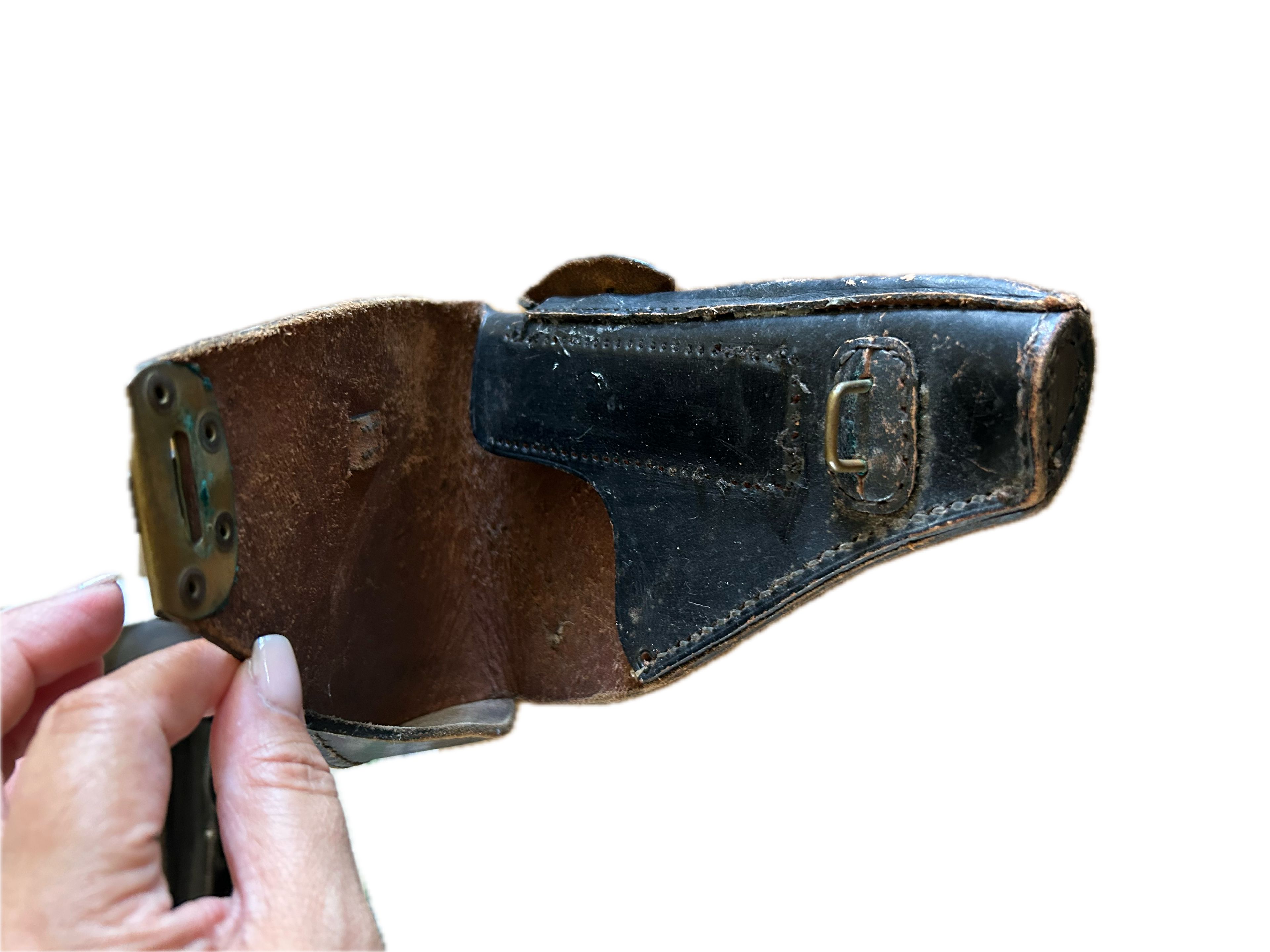 Zwart lederen pistoolholster voor de FN  10.22  jaren 30-40