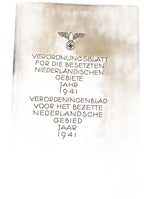 Boek: Verordnungsblad für die besetzen Niederländischen gebiete Jahr 1941