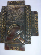 Bronzen plaquette van het Vuurkruis