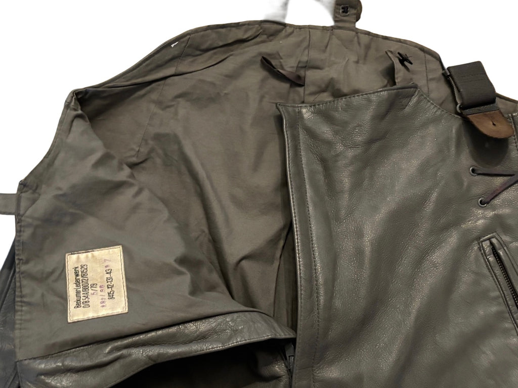 Bundeswehr Air Force leather motorcycle trousers / overpants size 54 (XL)