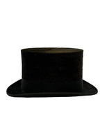 Haut-de-forme antique en soie noire 1900-1920