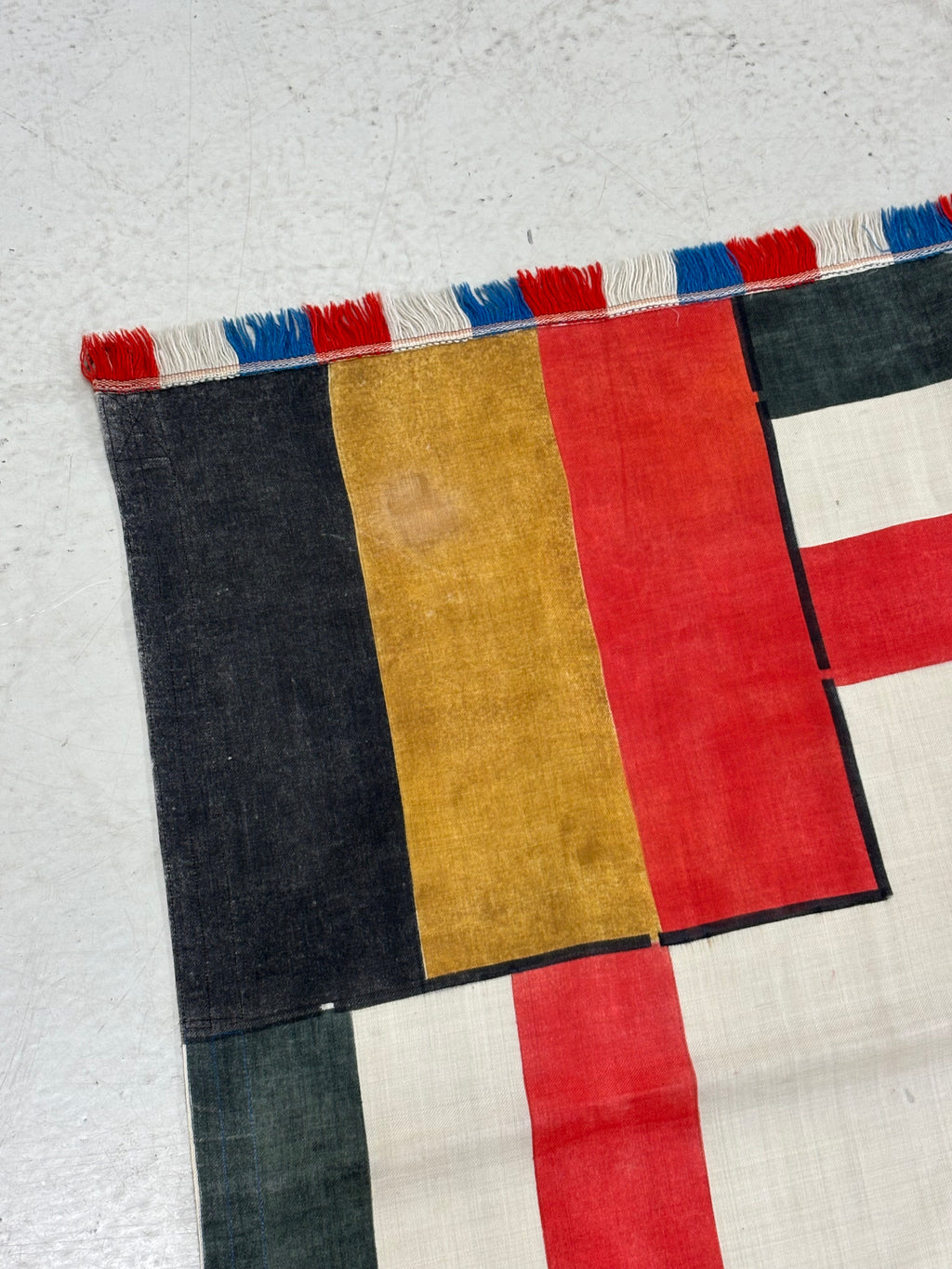 Uniek zeldzaam WO1 handgeschilderd herdenkingsvaandel linnen 2 x 2,15 M