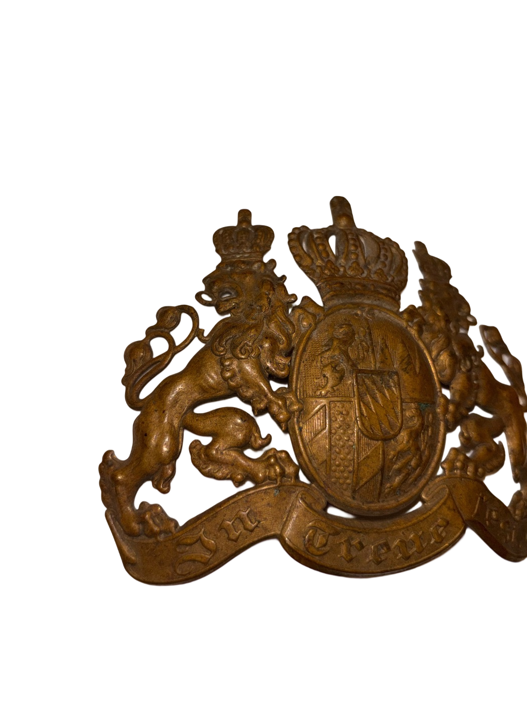 Plaque de casque des soldats bavarois "In Treue Fest"