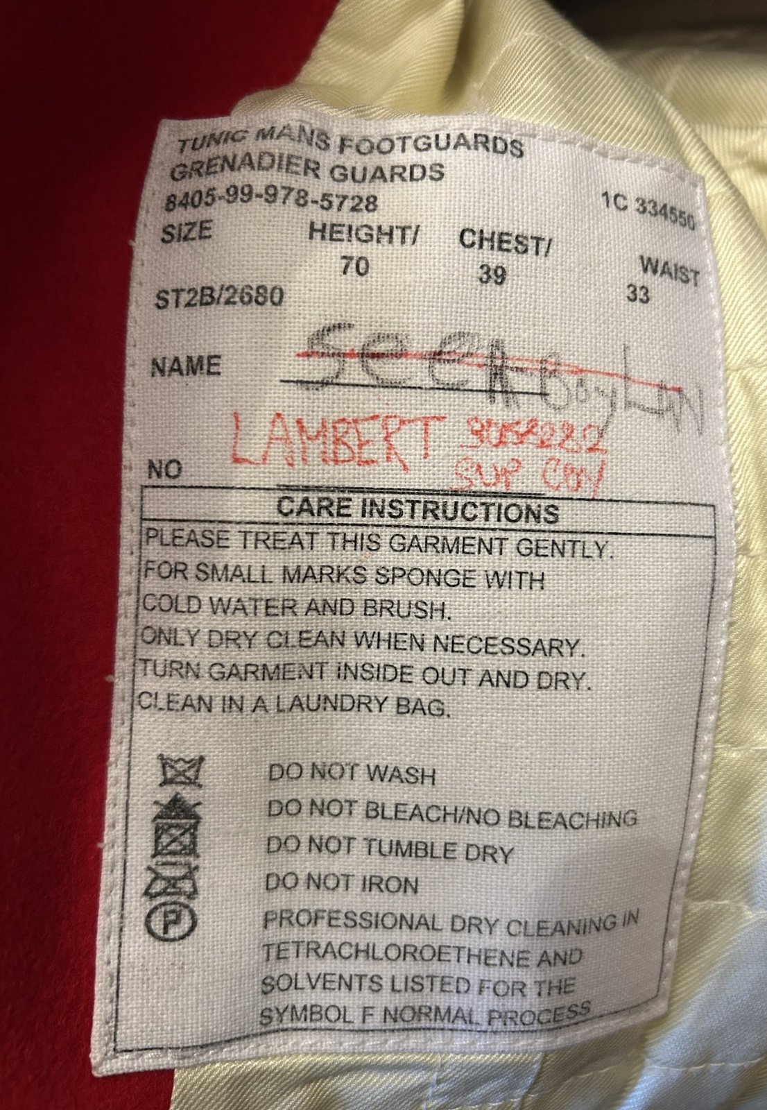 Engels tuniek 1st Footguards or Grenadier Guards