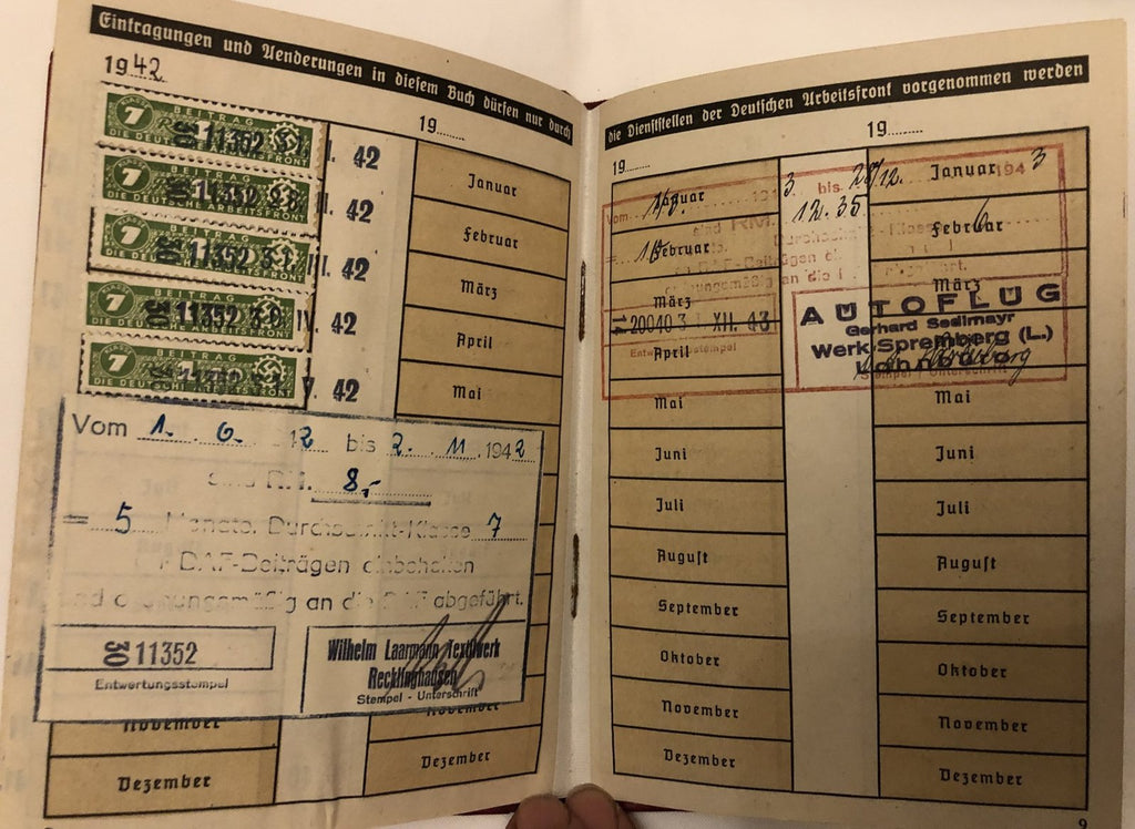 Die Deutsche Arbeitsfront Mitgliedsbuch wo2