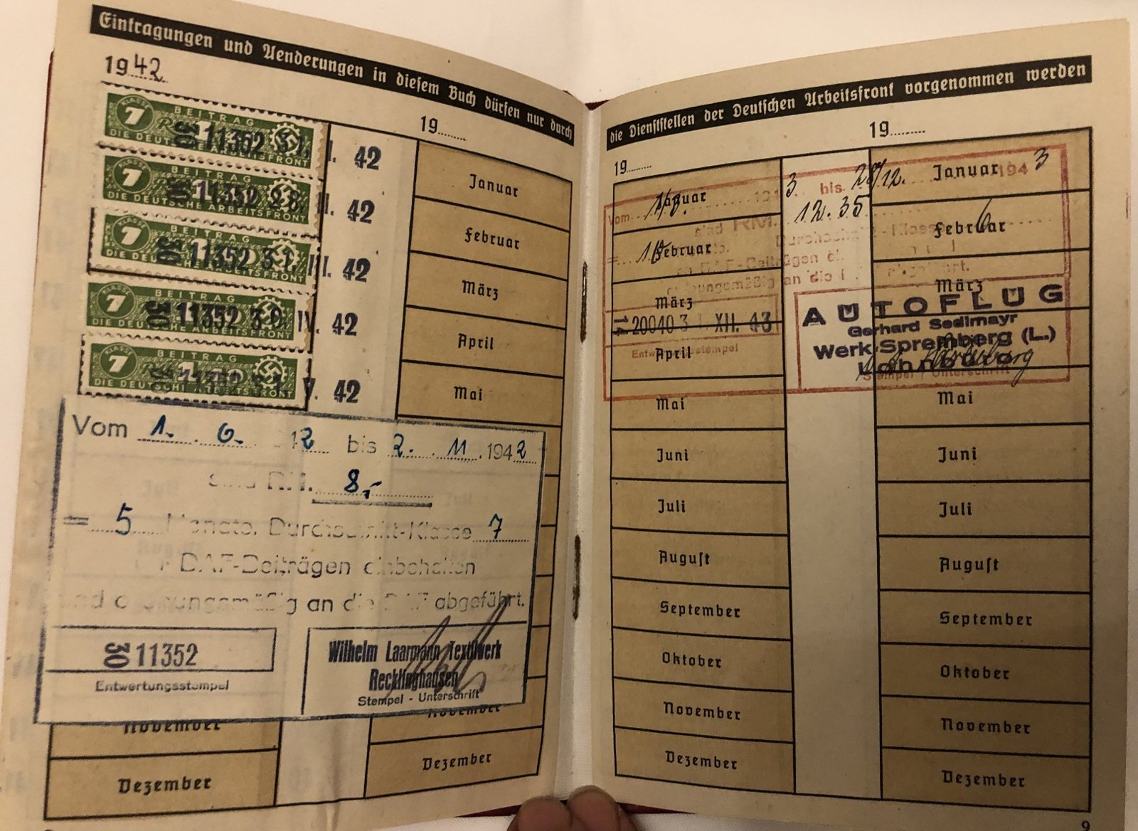 Die Deutsche Arbeitsfront Mitgliedsbuch wo2