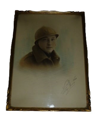 Ingelijst portret Belgische soldaat  1934