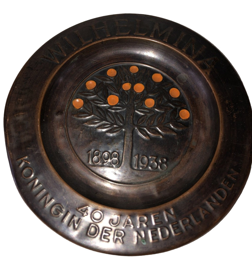 Metalen bordje Wilhelmina Koningin der Nederlanden
