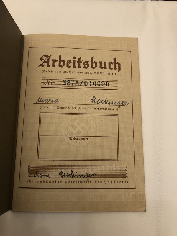 Deutsches Reich Arbeitsbuch Wiener Neustadt hover image