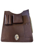 Bruin lederen kaartentas