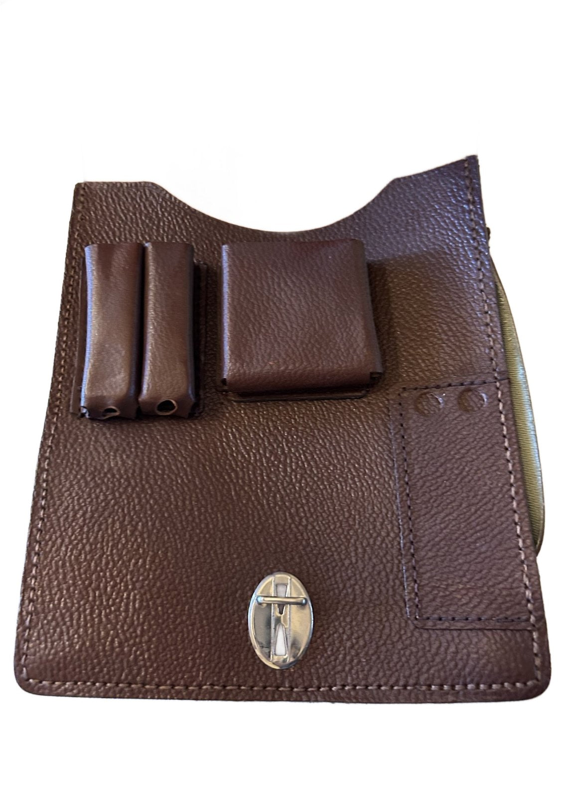 Bruin lederen kaartentas