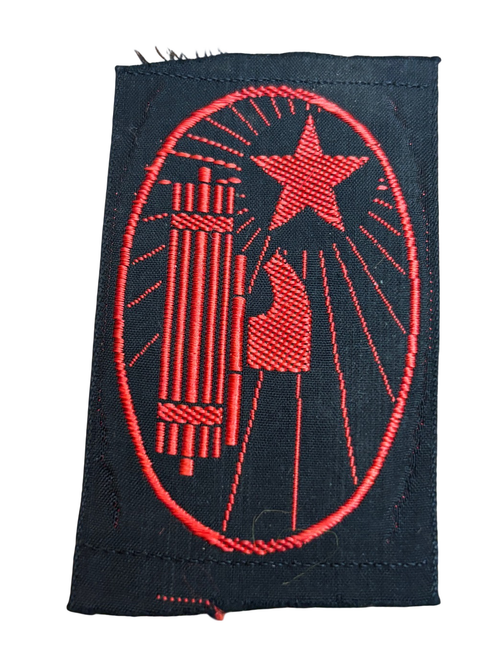 Fascist Italian PNF original embroidered patch, Istruttore Pre Militare MVSN