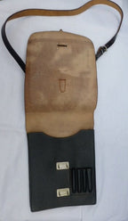 Zwart lederen kaartentas