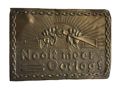 Koperen plaquette Het Gebroken Geweertje -jaren 30