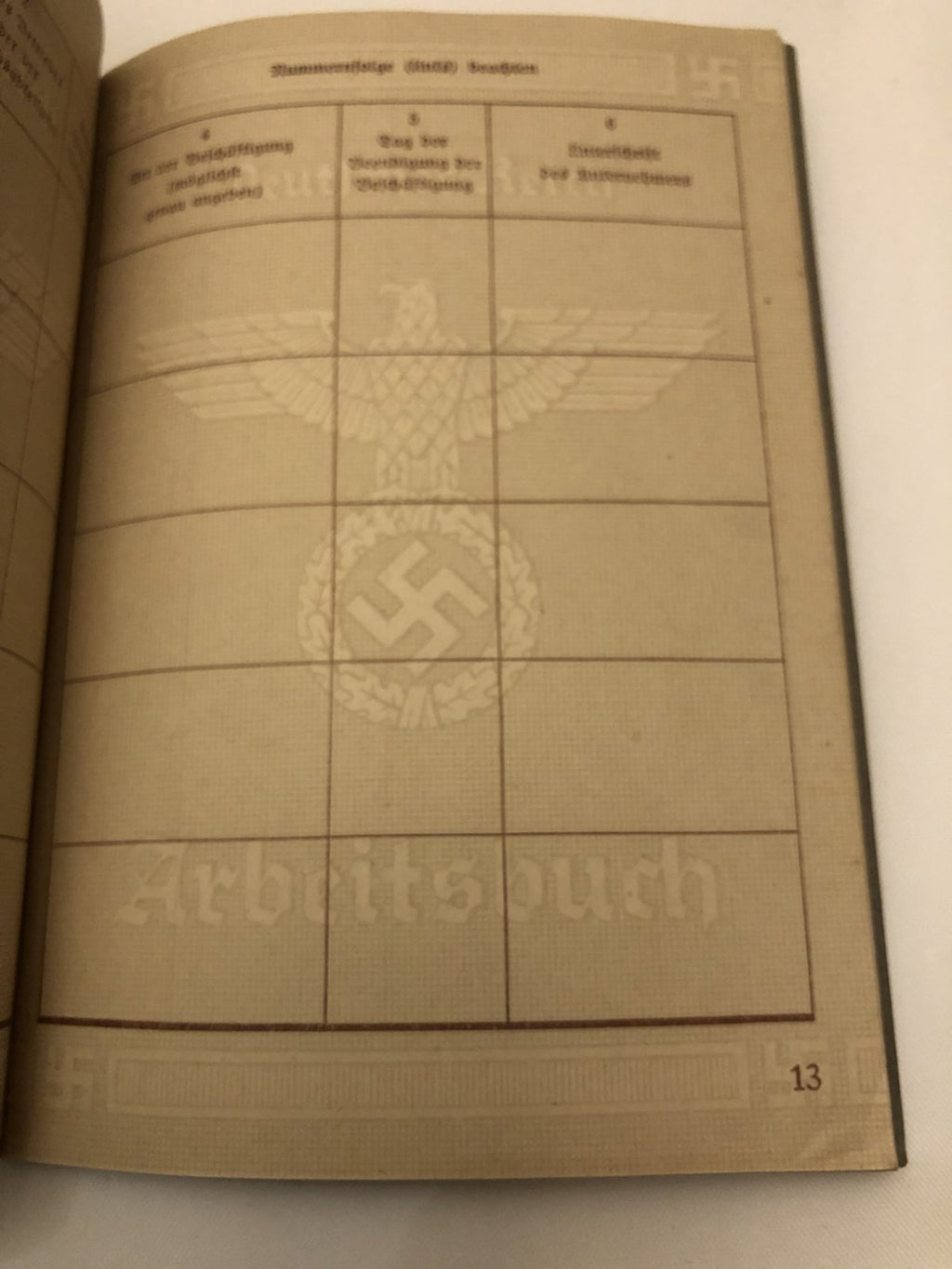 Deutsches Reich Arbeitsbuch Wiener Neustadt