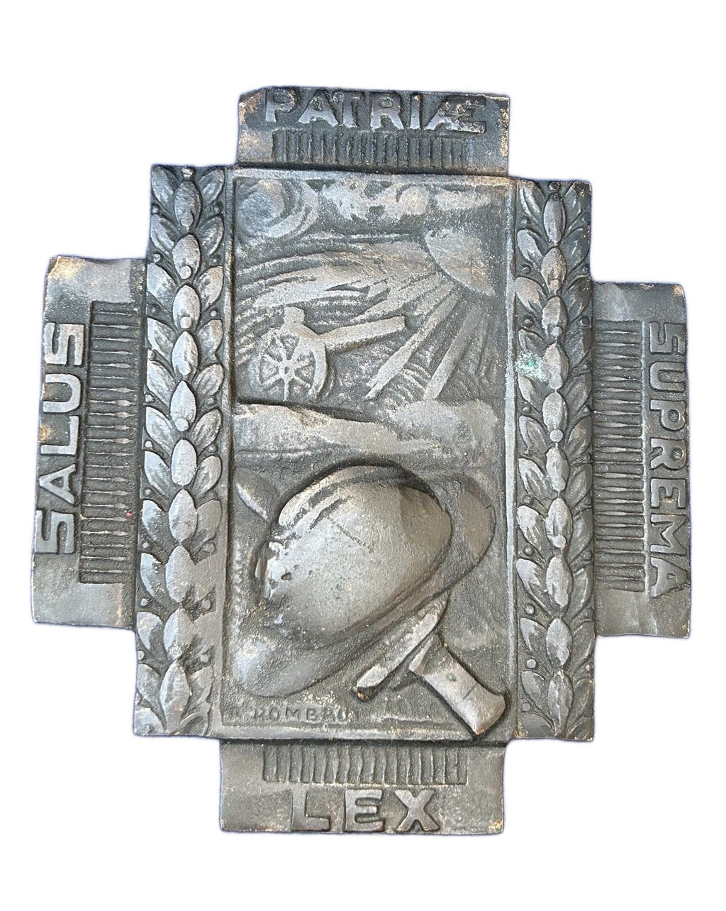 Bronzen plaquette van het Vuurkruis