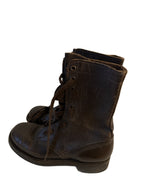 Bruin lederen gevechtslaarzen ,jaren 60