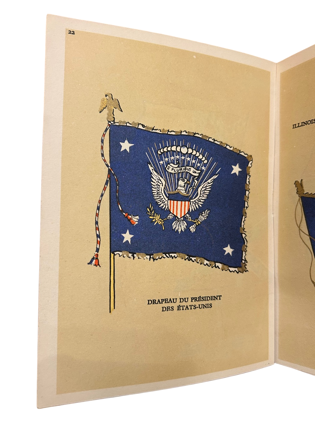 Zeldzaam geïllustreerd boekje Les Drapeaux des États-Unis