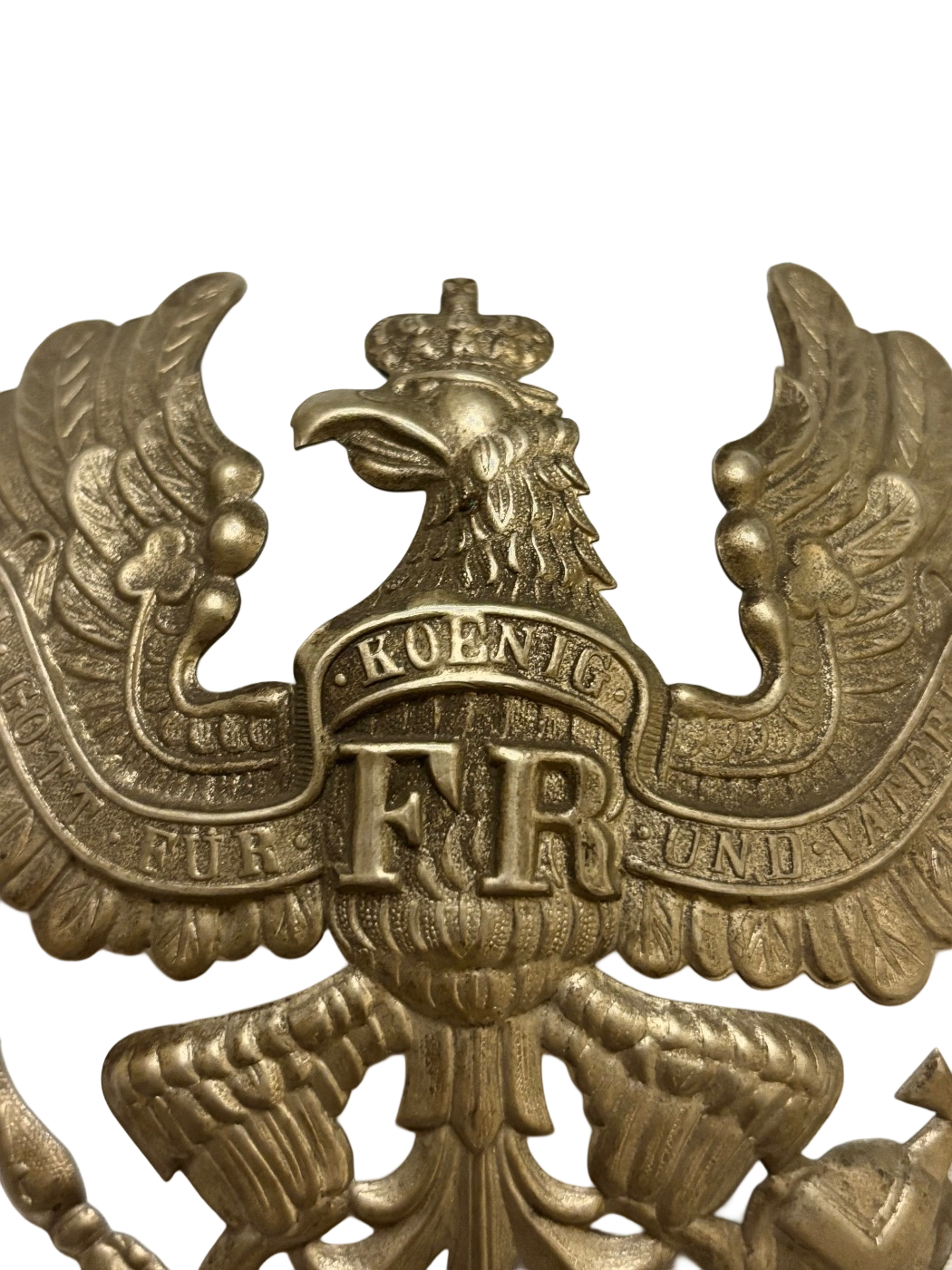 Pruisische manschappen helmplaat zilverkleurig