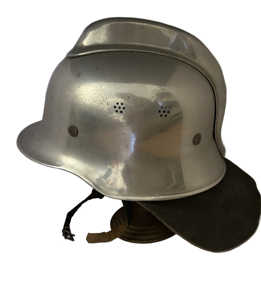 Duitse Feuerwehr helm  aluminum/verchroomd, jaren  60