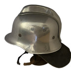 Duitse Feuerwehr helm  aluminum/verchroomd, jaren  60