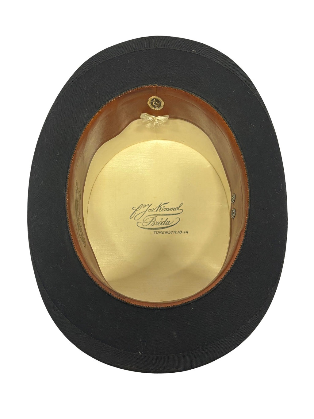 Haut-de-forme antique en soie noire 1900-1920
