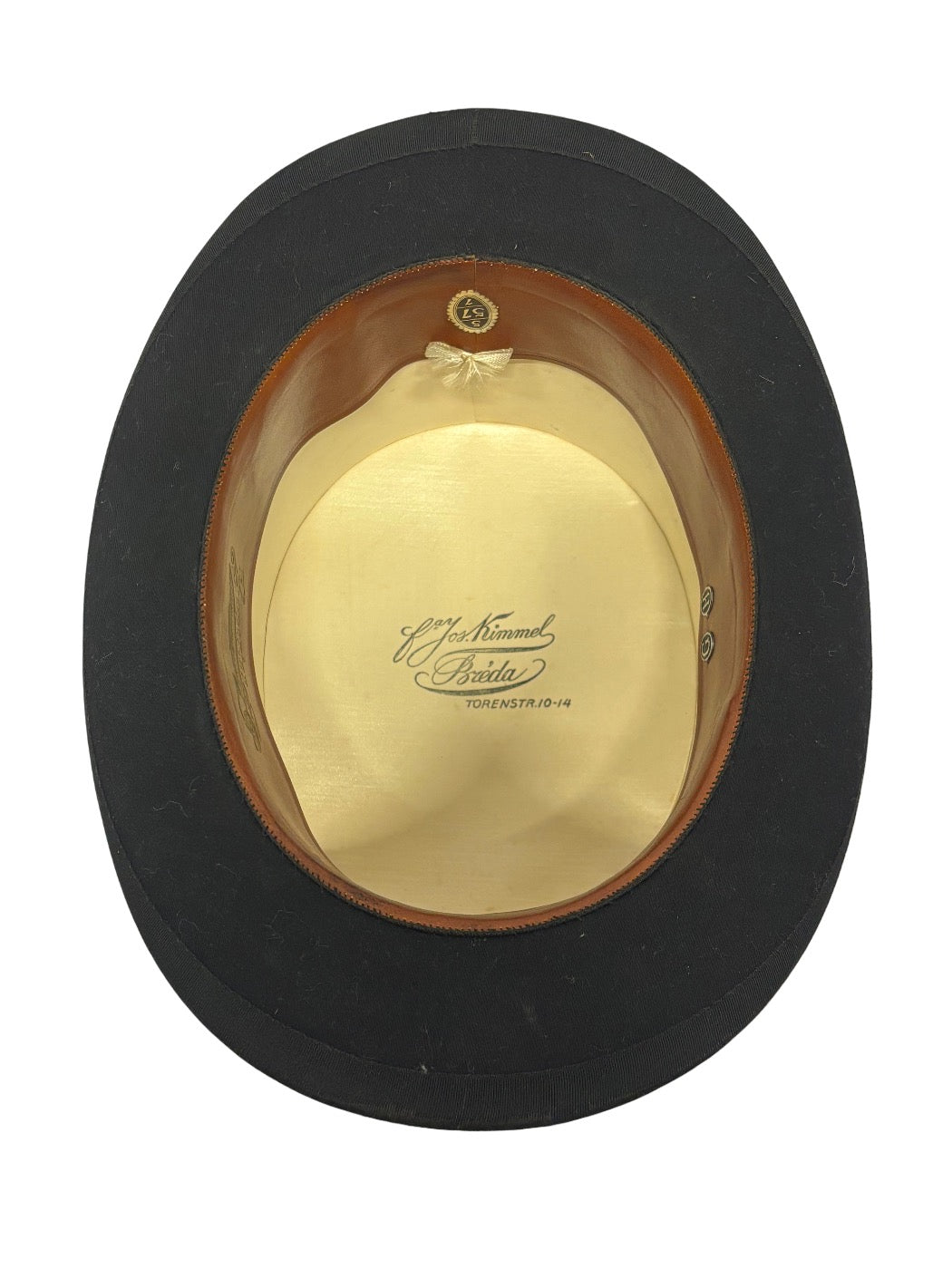 Haut-de-forme antique en soie noire 1900-1920