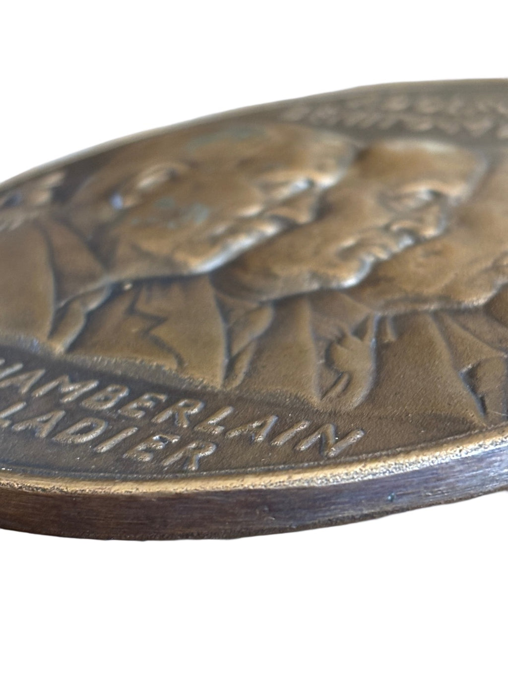 Verdrag van München 1938 - Grote bronzen plaquette 12,5cm 498g