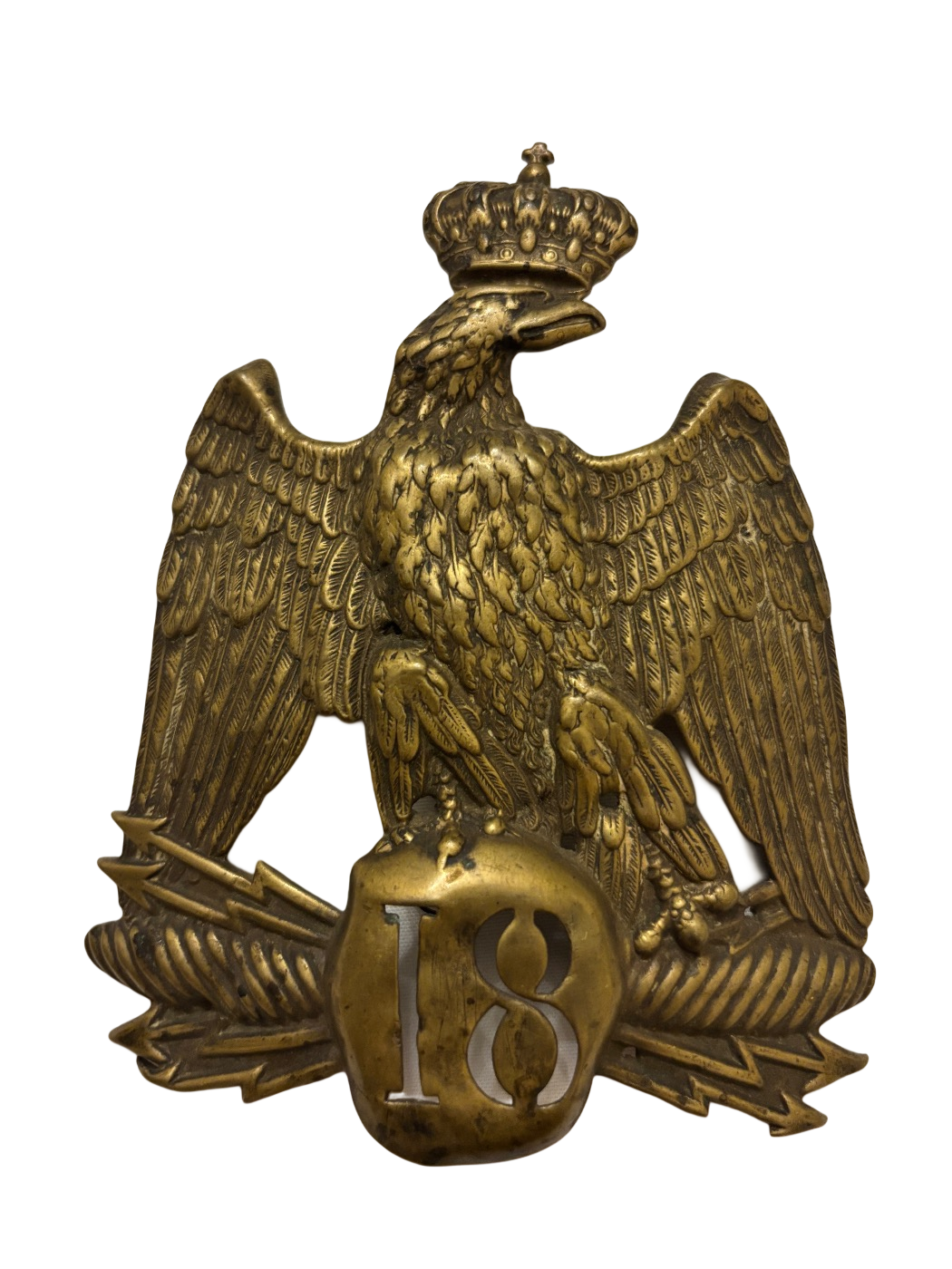 Franse shakohelmplaat 18e Régiment d’Infanterie