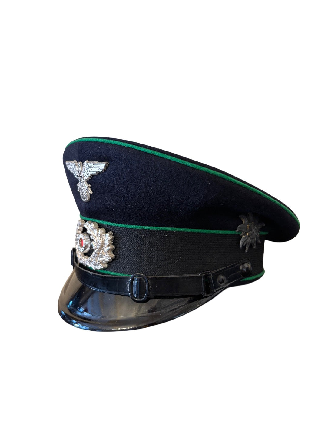 Zeer zeldzame NS-Soldatenbund Jäger / Gebirgsjäger Schirmmütze met Hochland Edelweiss