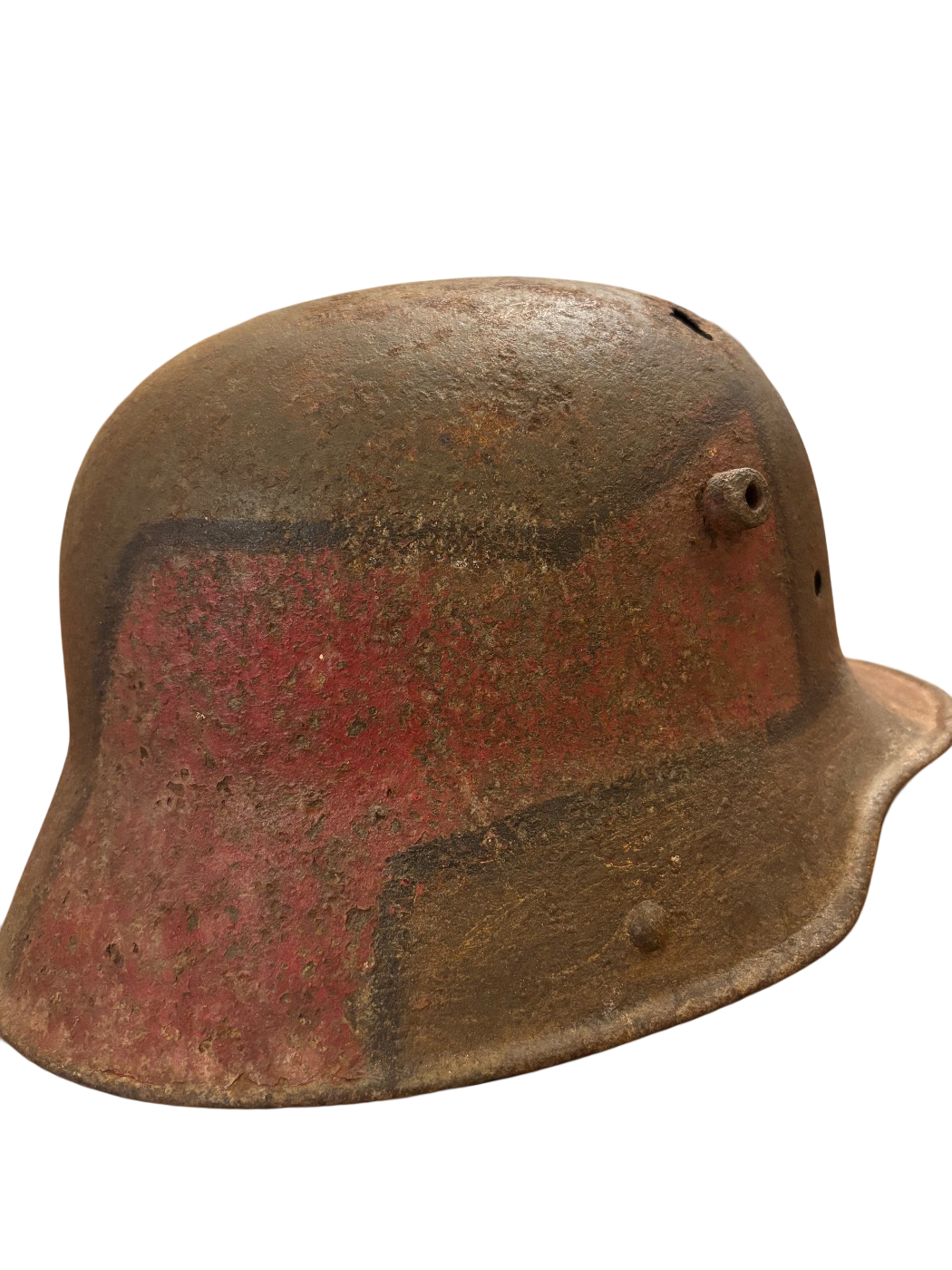 Camouflage Duitse M16/M17 Stahlhelm WO1 met kogel-inslag