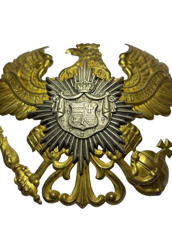 Originele Duitse Oldenburg Pickelhaube Frontplaat - Kaiserreich hover image