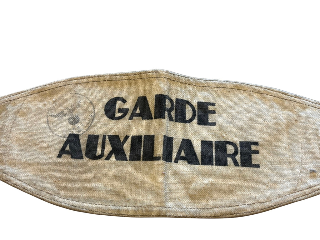Rare WWII Auxiliary Guard armband - Vichy period