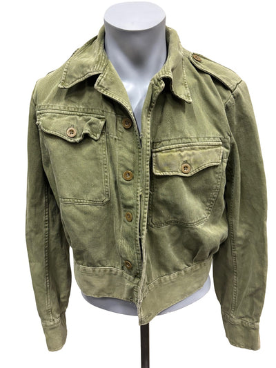 Brits legerwerkjack groen denim jaren 50