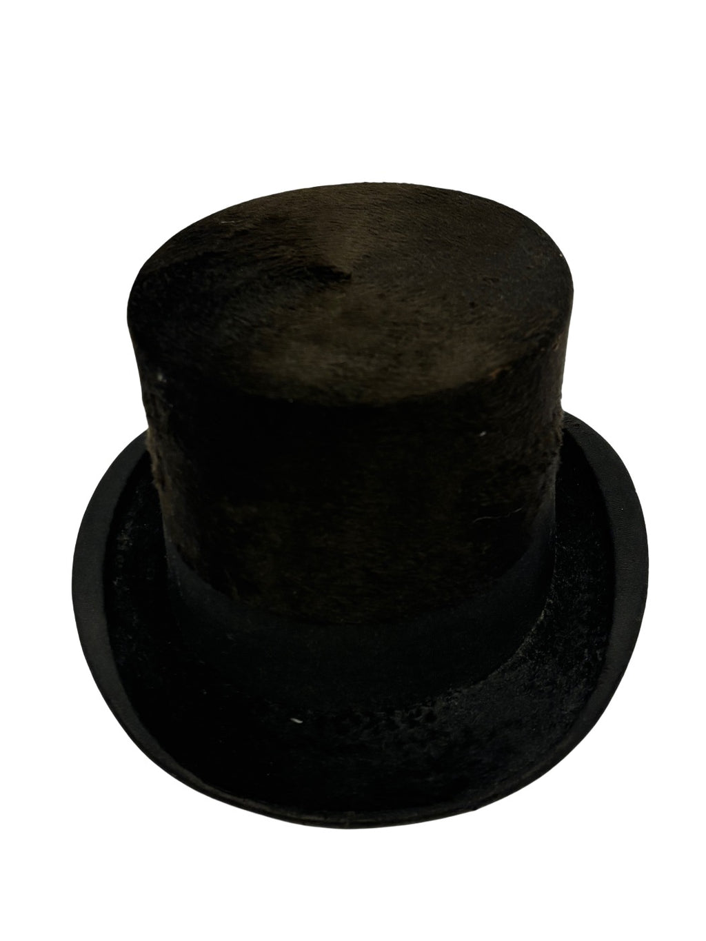 Haut-de-forme antique en soie noire 1900-1920